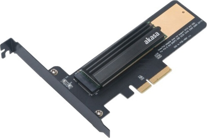 M.2 SSD to PCIe adapter card with heatsink cooler