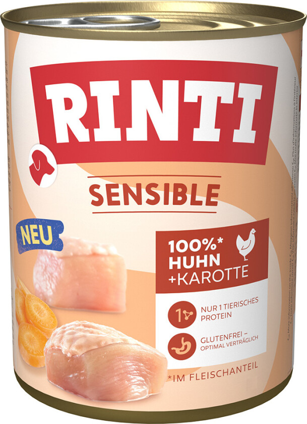 Økonomipakke Rinti Sensible 24 x 800 g - Kylling & gulrøtter