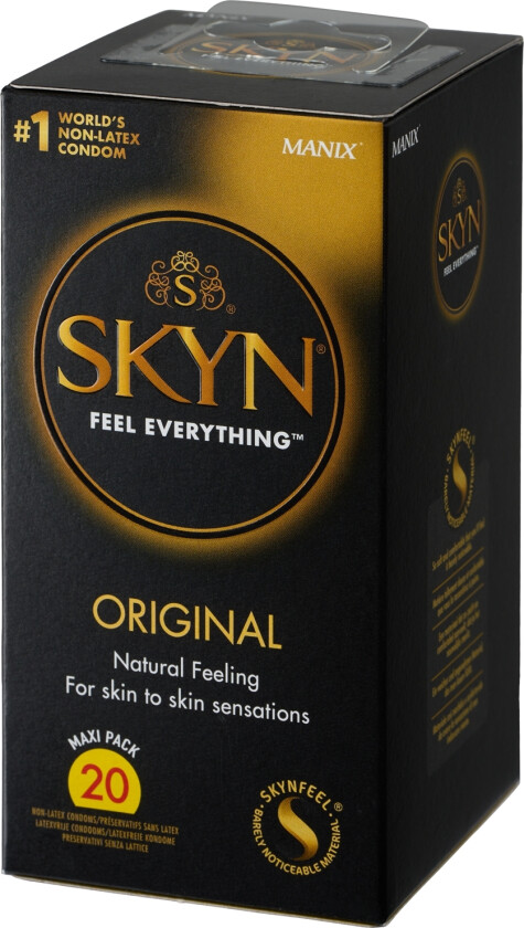 Skyn Original Lateks Fri Kondomer 20 Stk - Gul