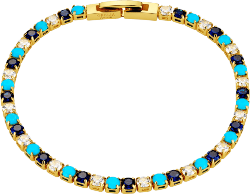 Jewellery Mixed Blue & Crystal Tennis Bracelet