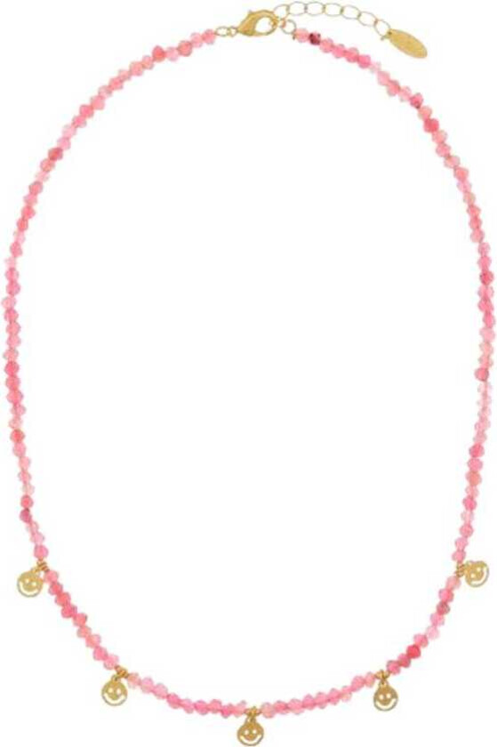 Jewellery Fuchsia Bead & Smiley Charm Necklace