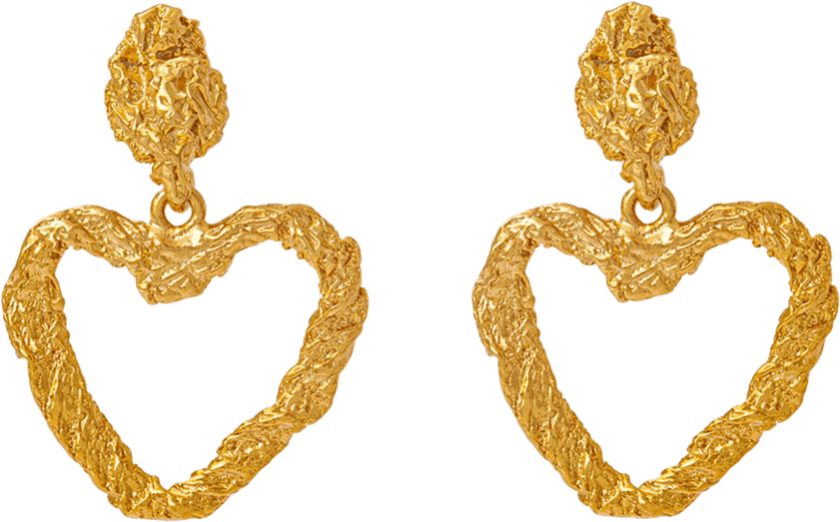 Jewellery Textured Open Heart Drop Earrings