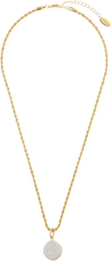 Jewellery Flat Pearl & Rope Chain Necklace