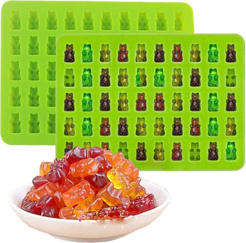 2-Pak - Silikonform Gummibjørner / Isform - 100 bjørner