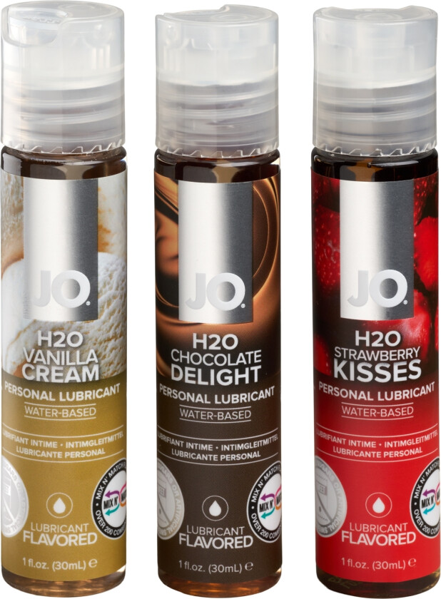 Tri Me Neapolitan Vannbasert Glidemiddel med Smak Sett