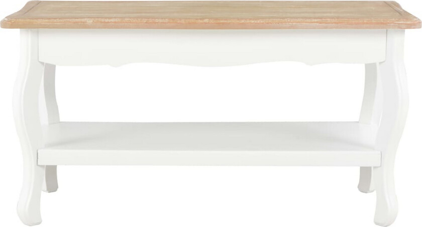 Salongbord hvit og brun 87,5x42x44 cm heltre furu - Hvit