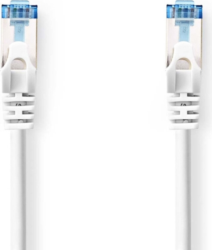 CAT6a nettverkskabel | S/FTP | RJ45 Han | RJ45 Han | 0.50 m | Snagless | Rund | LSZH | Hvit | Label