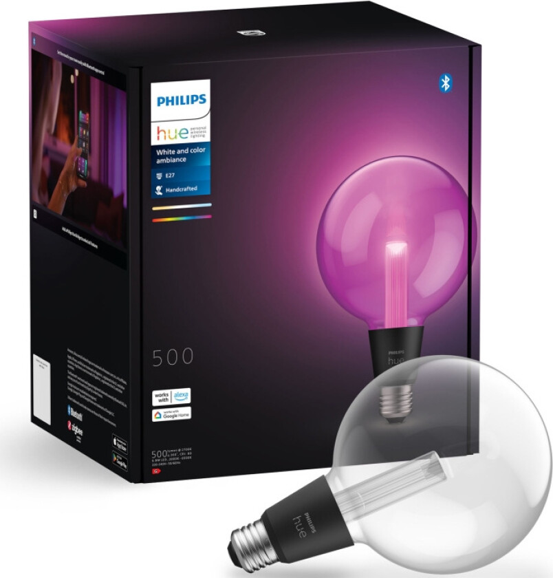 Hue Lightguide Globe Large 125mm E27 White and Color Ambiance