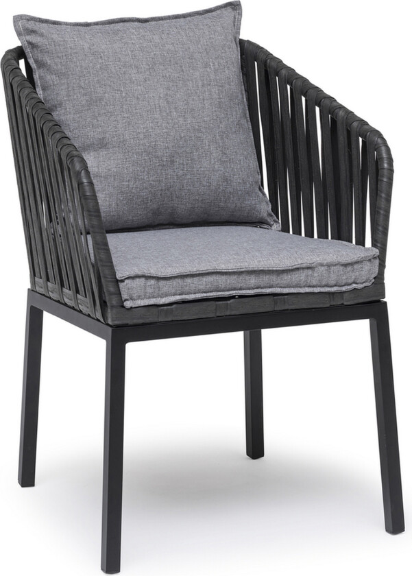 Jet Set Spisestol 2-pk med Pute - Kunstrotting/Svart