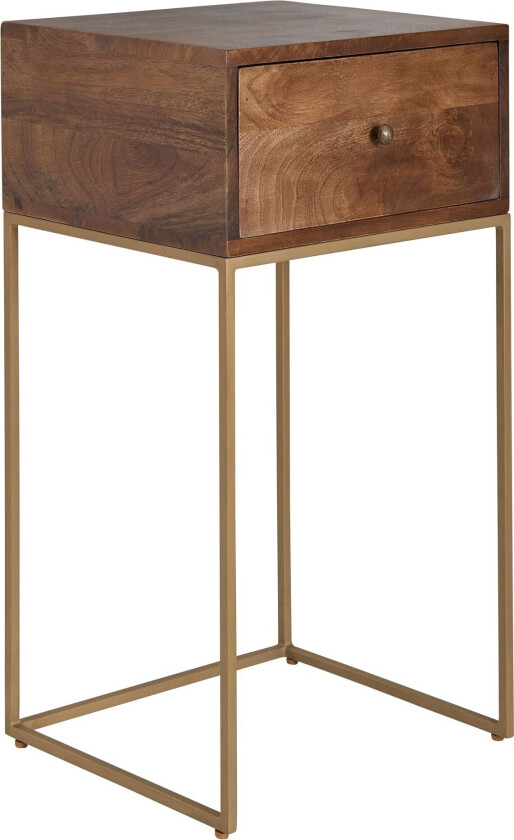 Seddik Nattbord 35 cm Rektangulær - Gull/Brun