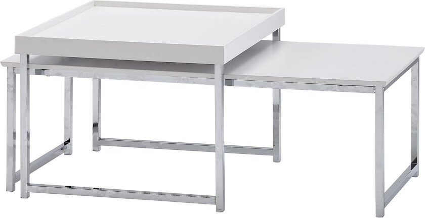 Wilhem Settbord 110 cm Firektantet - Hvit