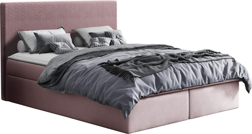 Laargard Kontinentalseng med Oppbevaring 140x200 - Rosa