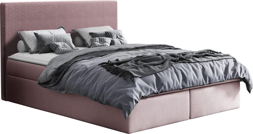 Laargard Kontinentalseng med Oppbevaring 120x200 - Rosa