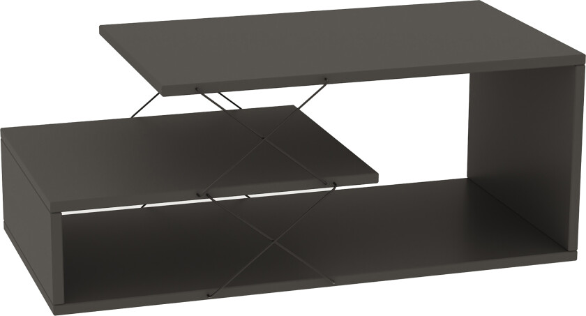 Moengo Sofabord 100 cm med Oppbevaringshylle - Antracit/Svart