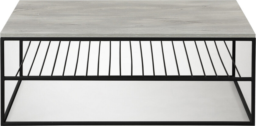 Falan Sofabord 95 cm med Hyller Ribber - Grå/Hvit