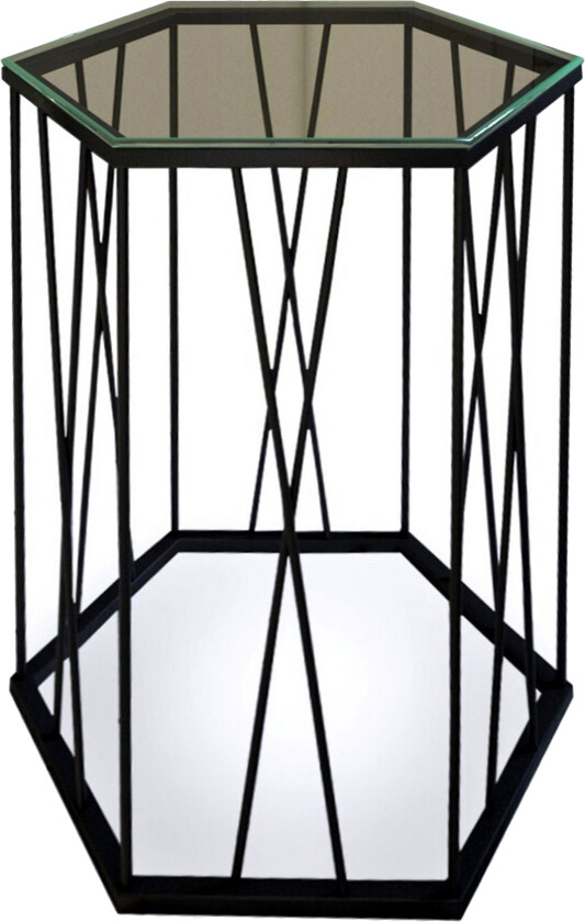 Falan Sidebord 40 cm Sekskant - Svart/Sølv