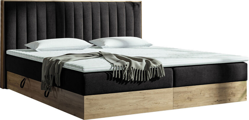 Oppbevaringsseng HARMONY 140x200 - Svart