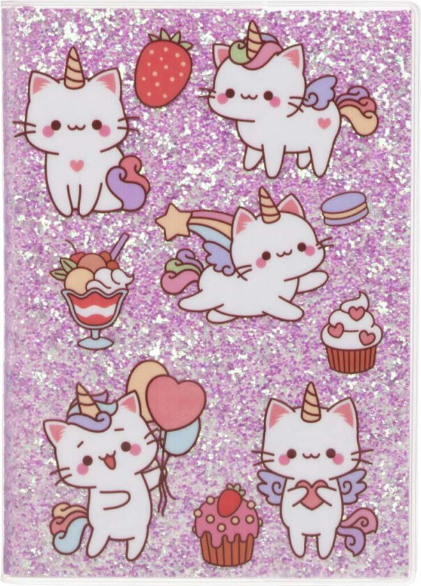 Notatbok A5 Kattt m/glitter