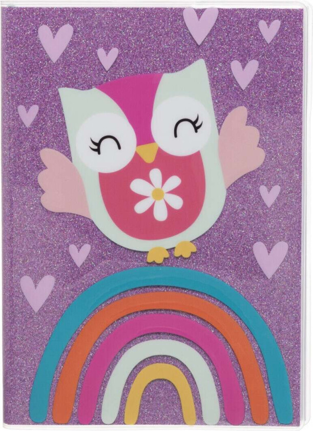 Notatbok A5 Ugle m/glitter