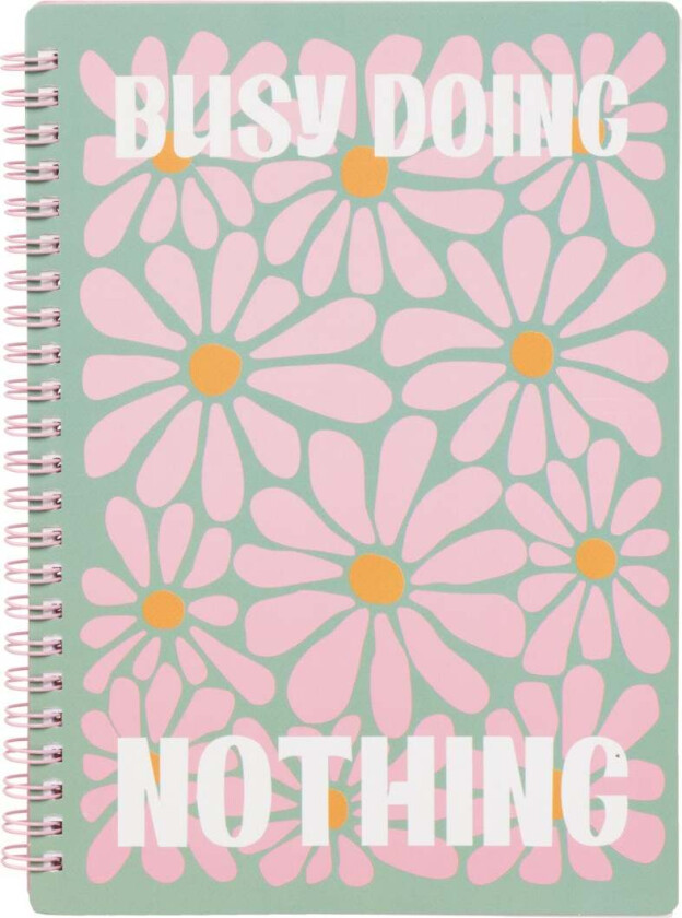 Notatbok A5 Rosa Blomst Tekst