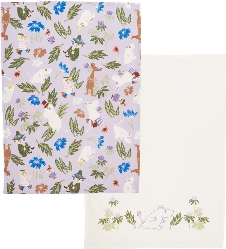 Bilde av Mummi kjøkkenhåndkle 50x70 cm 2-pk Lilla-off-white