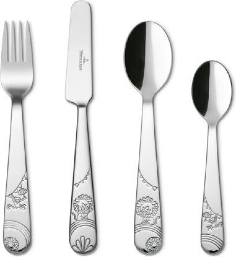 Roar like a Lion barnebestikk, 4 deler Rustfritt stål