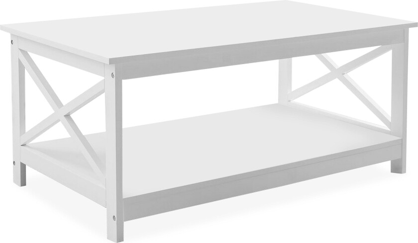 Fostia Sofabord 100 cm med Oppbevaringshylle - Hvit