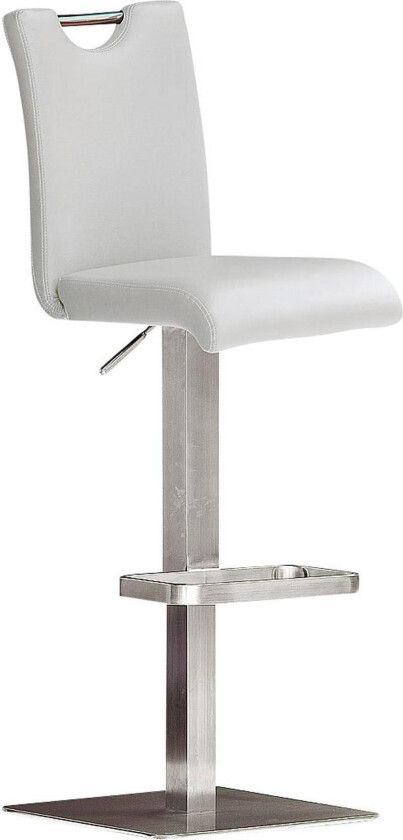 Crespo Barstol Kunstlær - Hvit/Stål