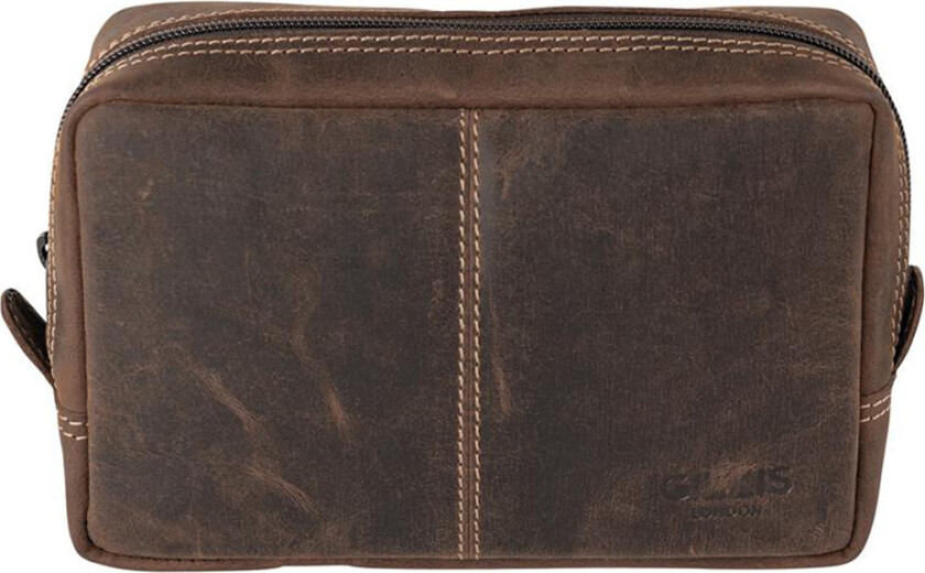 GILLIS LONDON Wellington Toalettveske i skinn S - 145x220x65 mm - Vintage brun