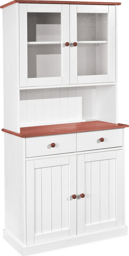 Livesey Skjenkvitrine - Hvit/Natur