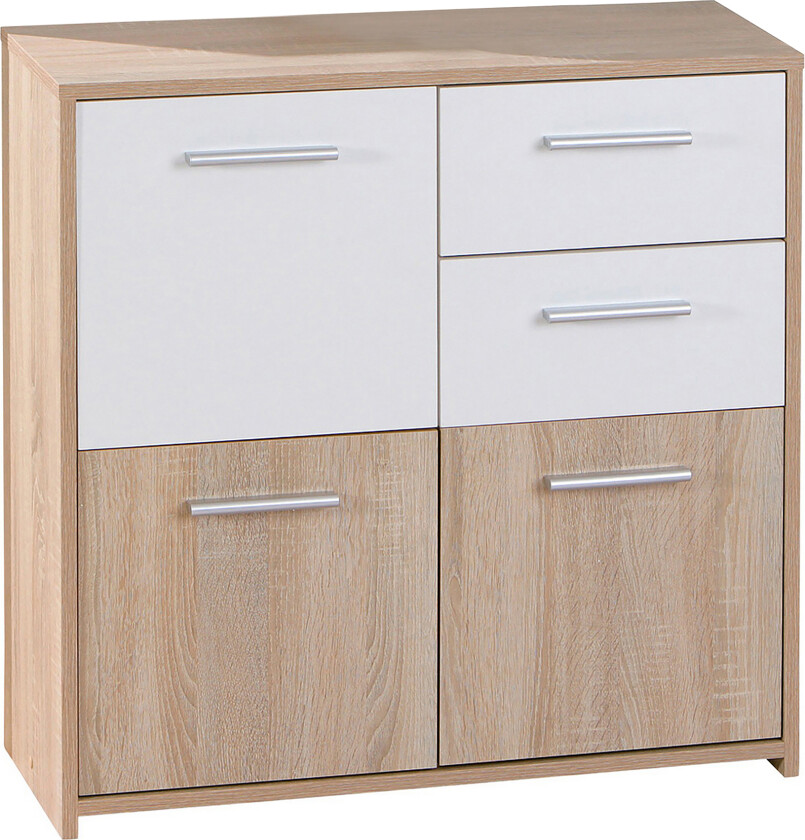 Aragon Skjenk 77 cm - Hvit/Lys Eik