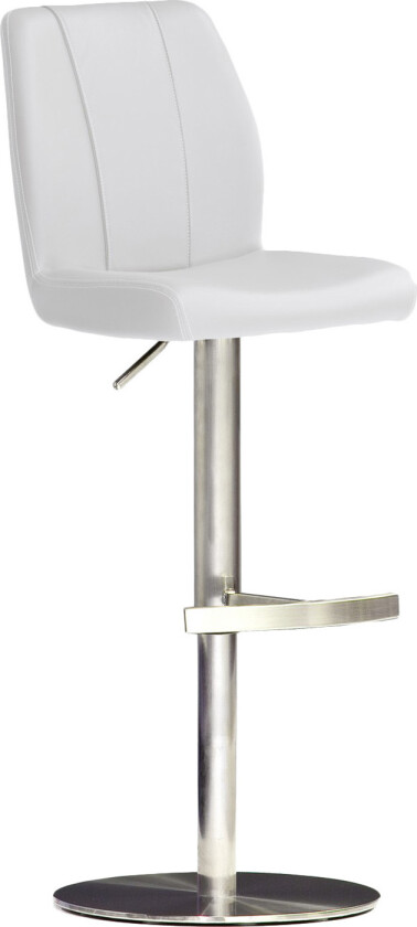 Naomi Barstol Rund Fot kunstlær - Hvit/Stål