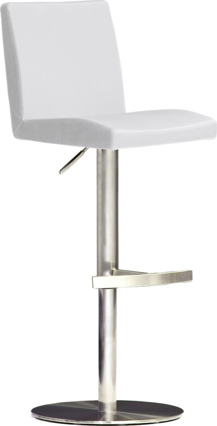 Lopes Barstol Rund Fot Kunstlær - Hvit/Stål