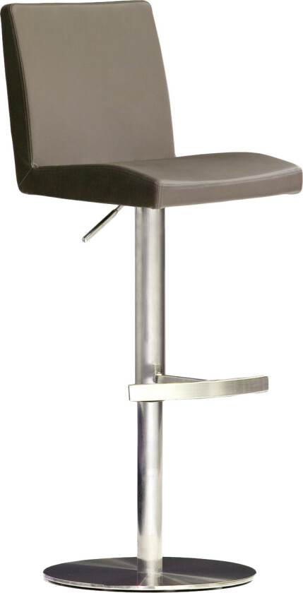 Lopes Barstol Rund Fot Kunstlær - Cappuccino/Stål
