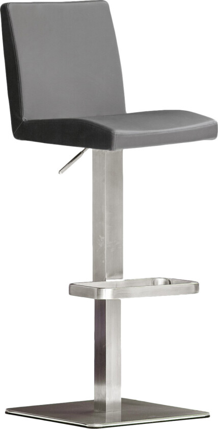 Lopes Barstol Kunstlær - Grå/Stål