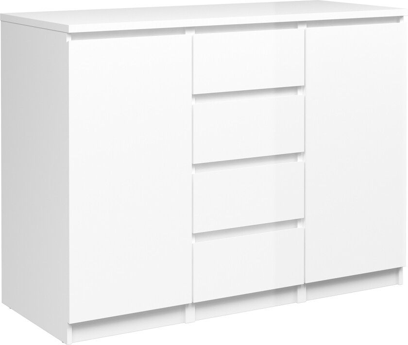 Naia Skjenk 121 cm - Hvit Høyglans