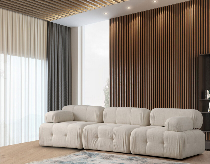 Bengul Sofa 3-seters - Lysebeige