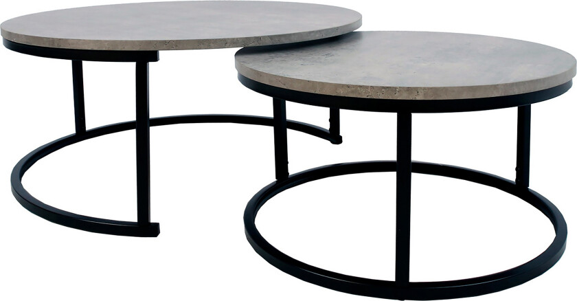 Britu Settbord 2 stk Grå/Svart -