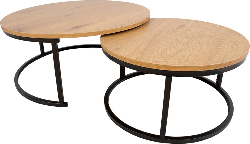 Britu Settbord 2 stk Natur/Svart -