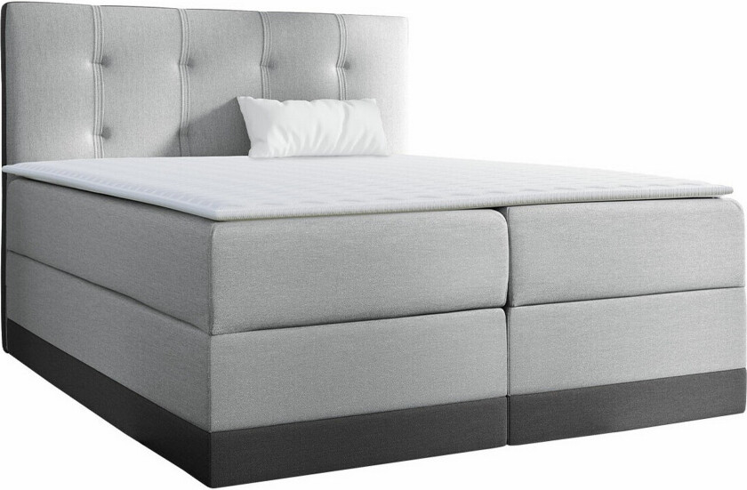 Boisdale Sengeramme 200x200 cm - Lysegrå/Mørkegrå