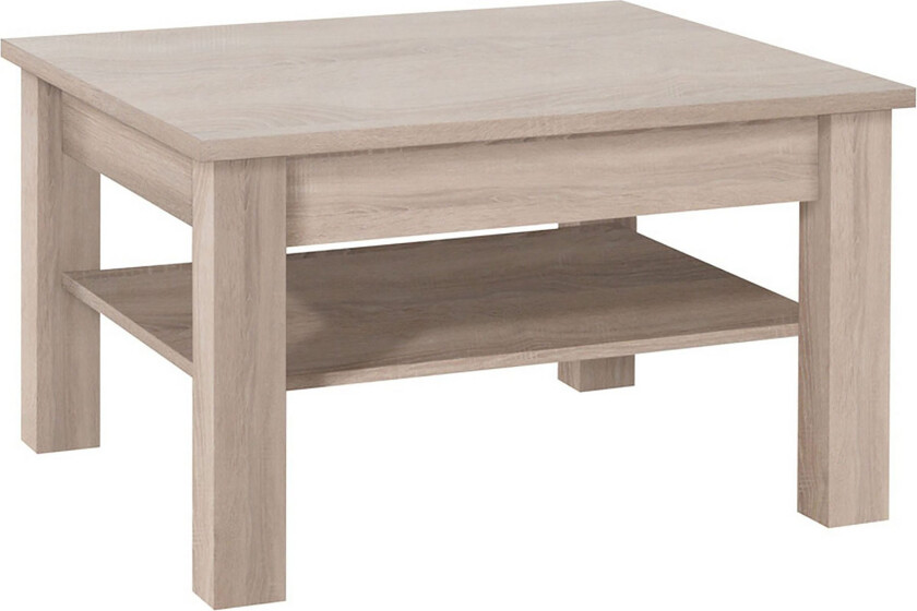 Cezara Sofabord 80 cm med Oppbevaringshylle - Beige/Grå