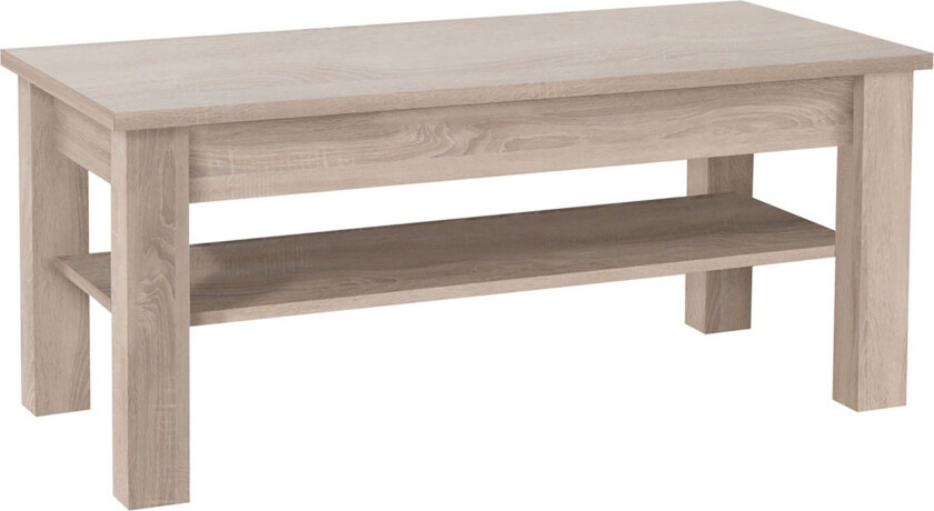 Cezara Sofabord 110 cm med Oppbevaringshylle - Beige/Grå