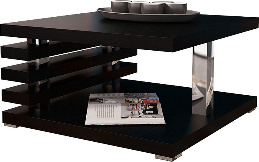 Kyoto Sofabord 60 cm med Oppbevaringshylle - Svart