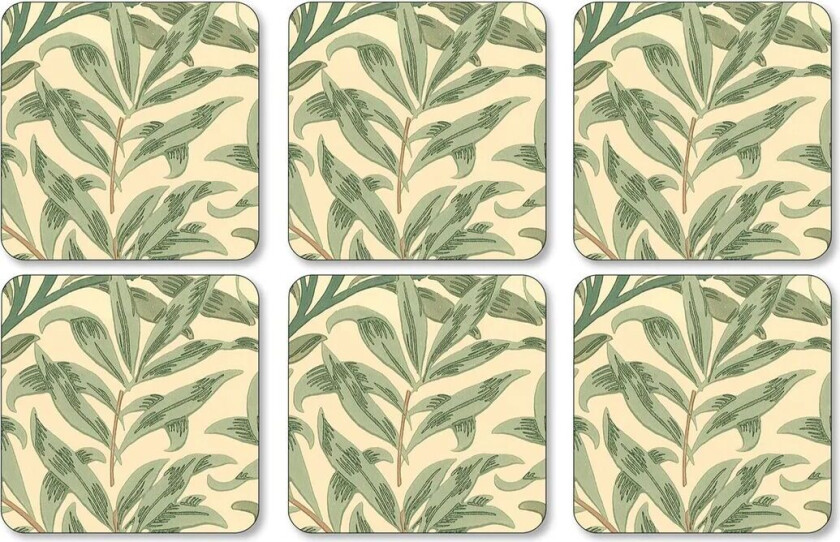 Bilde av Willow Bough glassunderlag 6-pakning Green