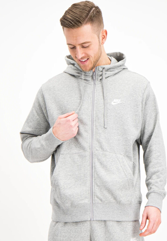 Club Hoodie Full Zip, hettejakke herre DK GREY HEATHER/MATT