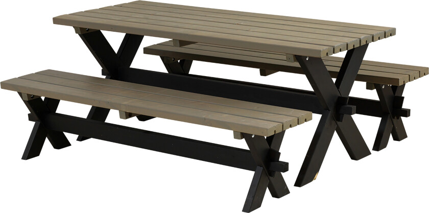 PLUS Nostalgi Bord/Benksett 177 cm Bord og 2 Benker -