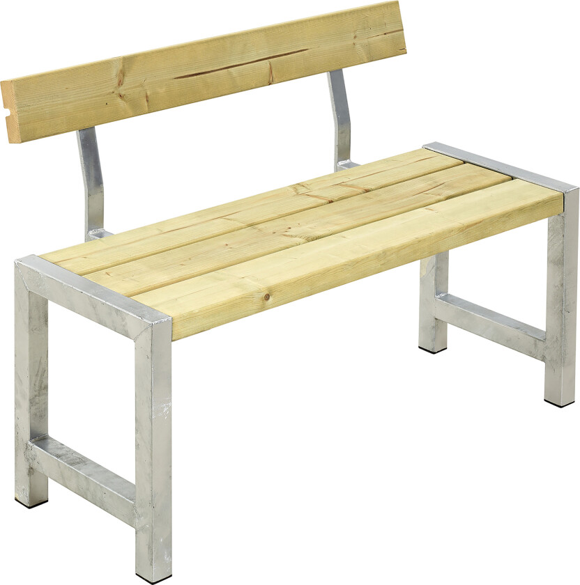 PLUS Cafébenk med Ryggstøtte 127 cm Trykkimpregnert -