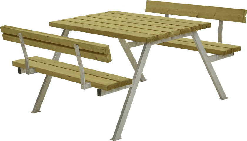 PLUS Alpha Bord/Benksett med 2 Ryggstøtte 118 cm Trykkimpreg -