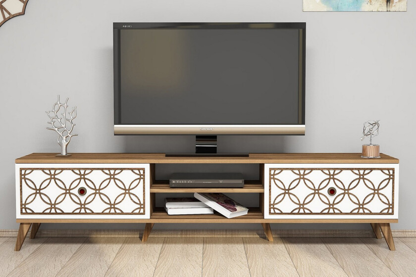 Hovdane TV-Benk 180 cm - Brun/Hvit