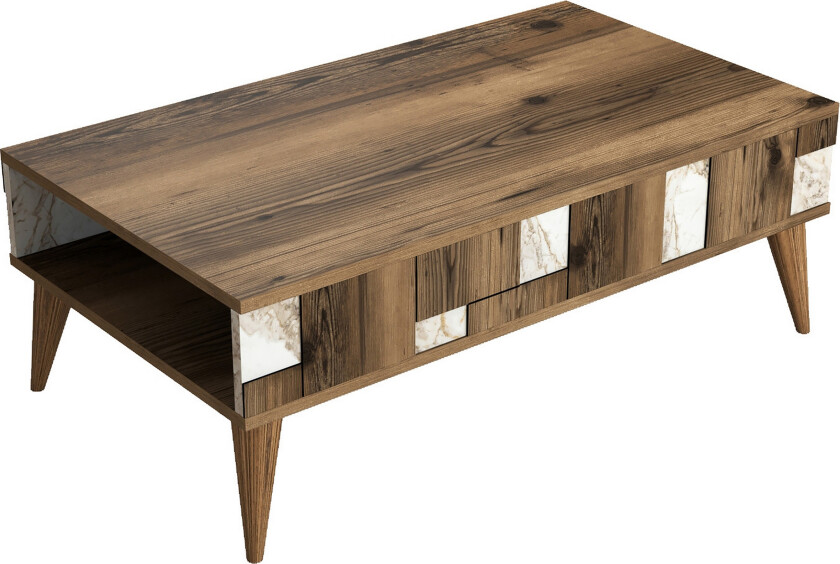 Alsacia Sofabord 105 cm - Mørkebrun/Hvit